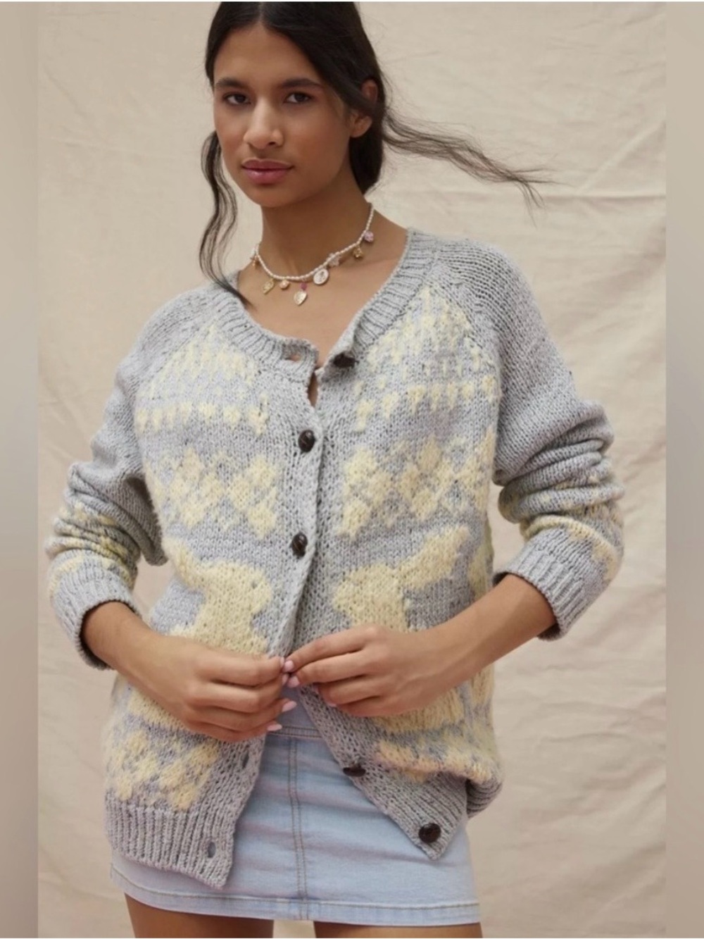 UO Bambi Relaxed Cardigan Size Large - Picture 2 of 8